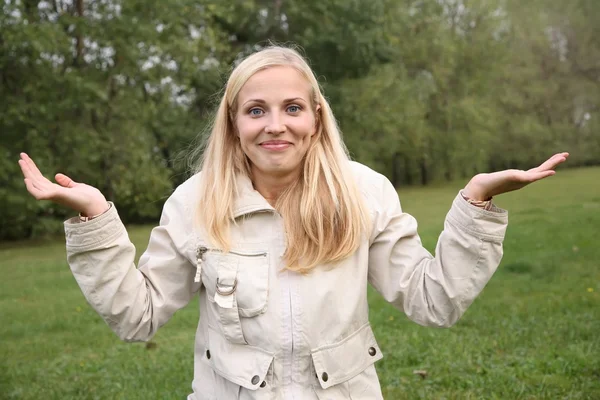 stock image Pretty woman in the park