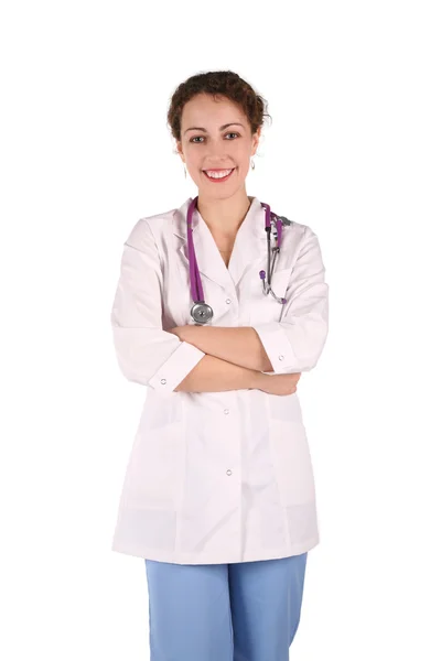 Doktor kobieta na białym tle — Zdjęcie stockowe