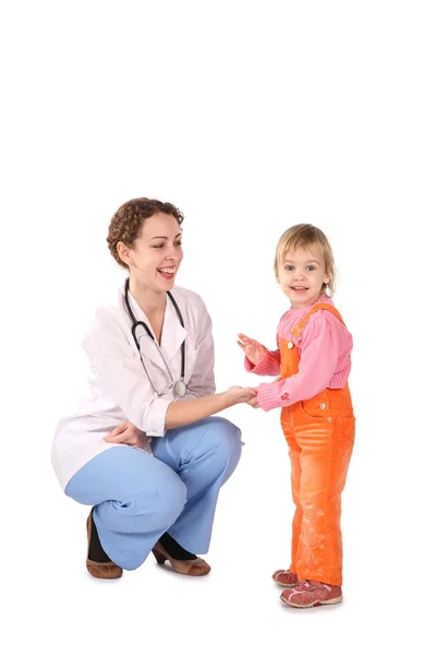 Läkare och flicka — Stockfoto