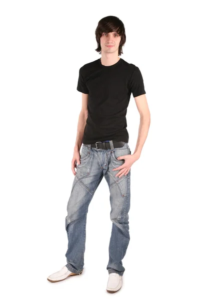 Menino em camisa preta — Fotografia de Stock