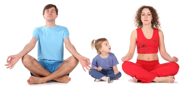 Yoga-Familie — Stockfoto