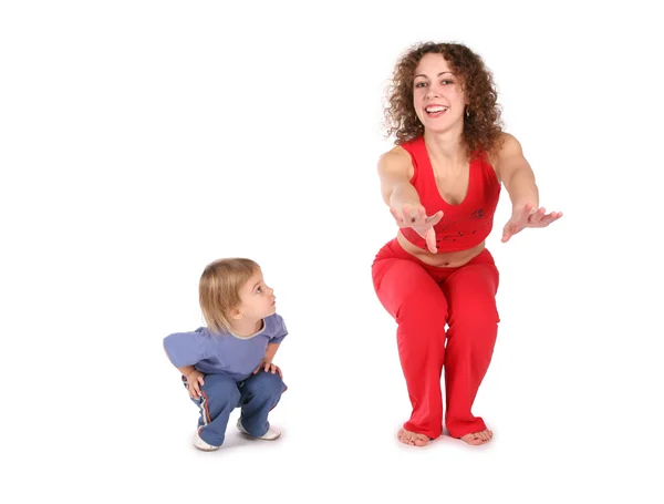 Mother with baby training — Stock Photo, Image