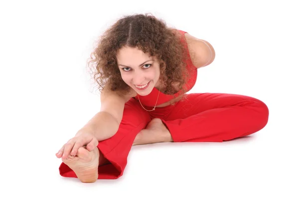 Yoga ragazza stretching — Foto Stock