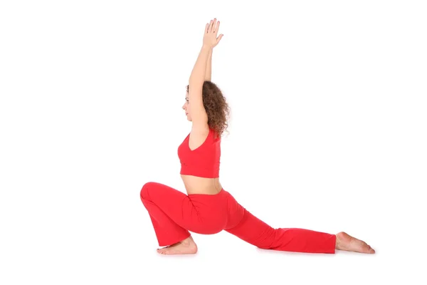 Yoga ragazza mani in alto — Foto Stock