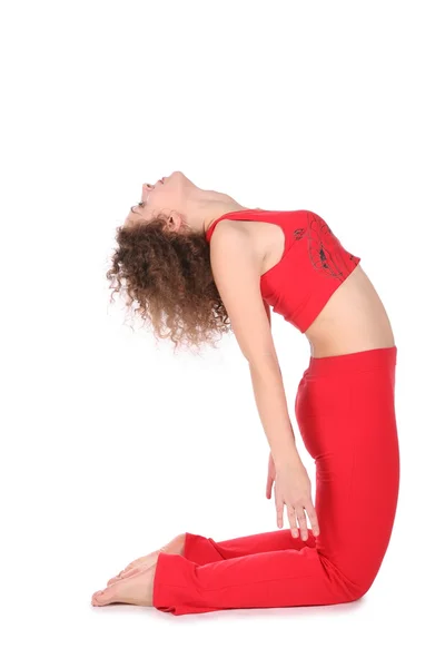 Ralaxing ragazza yoga — Foto Stock