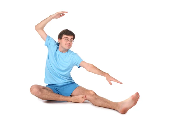 Stiramento yoga uomo — Foto Stock