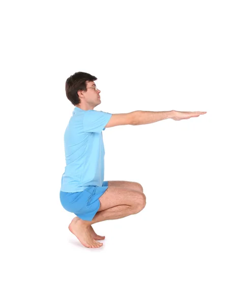 Uomo di yoga seduto — Foto Stock