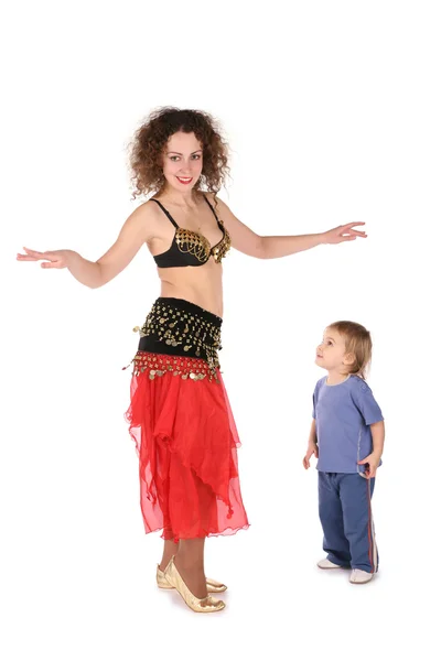 Bellydance mother with baby — Stock Photo, Image