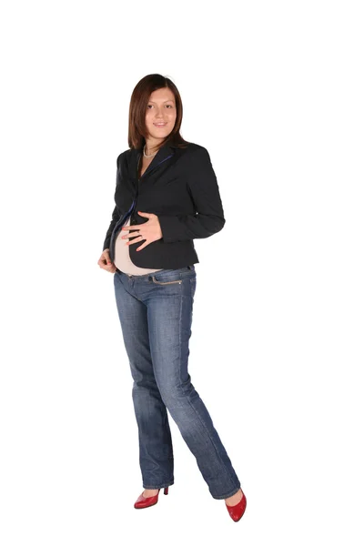 Mulher corpo grávida — Fotografia de Stock