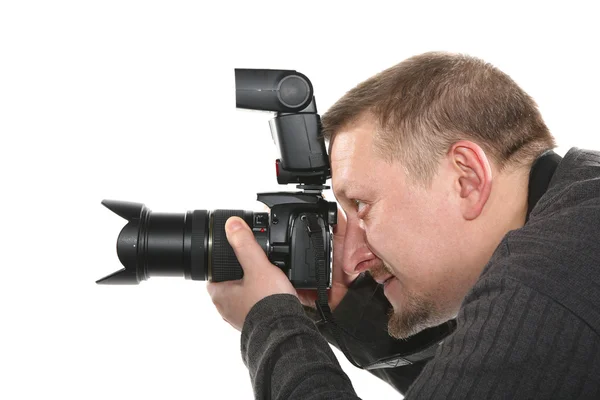 Photographer isolated on white — Stock Photo, Image