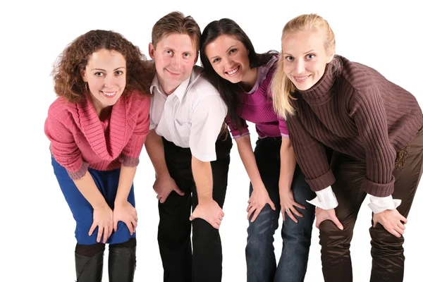 Skupina přátel, izolované na bílém 4 — Stock fotografie