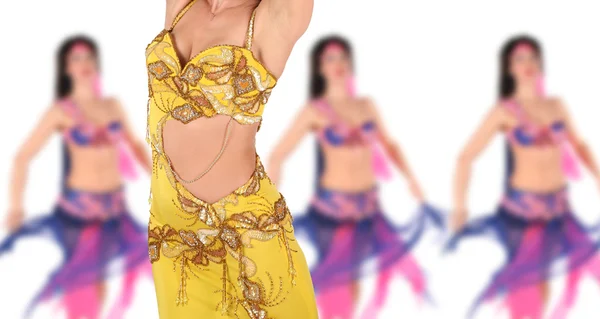 グループの女の子と黄色のベリー ダンサー手 — ストック写真