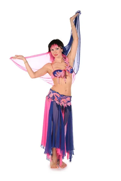 Bellydance woman on white — Stock Photo, Image