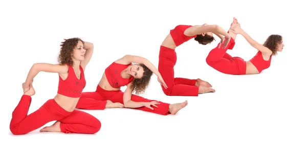 Yoga mujer estiramiento fitness grupo 3 —  Fotos de Stock