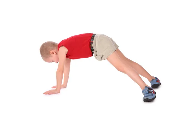 Çocuk yapmak jimnastik — Stok fotoğraf