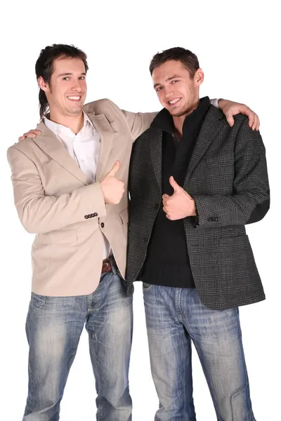 Two friends gives gesture — Stock Photo, Image