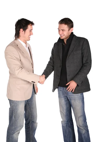 Dva přátelé handshake — Stock fotografie