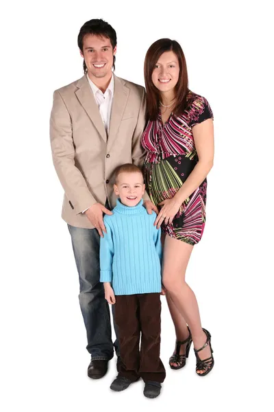 Junge Familie posiert, schwangere Mutter — Stockfoto