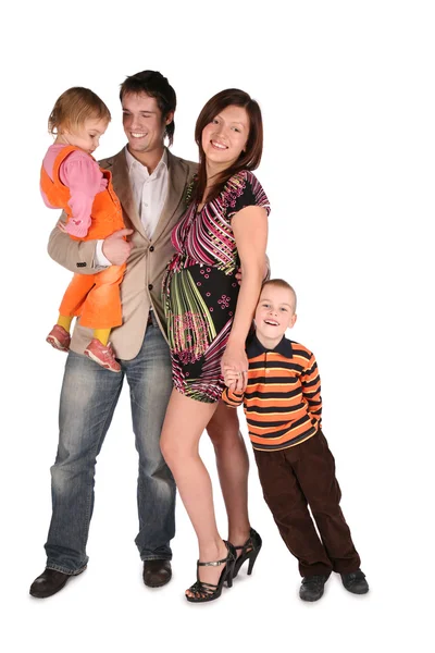 Молодая семья с детьми 2 — стоковое фото