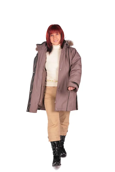 Vrouw in winterjas 2 — Stockfoto