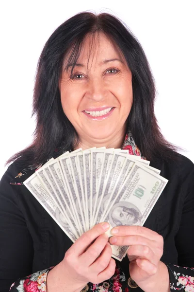 Nő és a dollár 3 — Stock Fotó