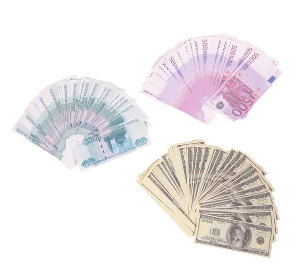 Pengar rubel euro dollar souvenir — Stockfoto