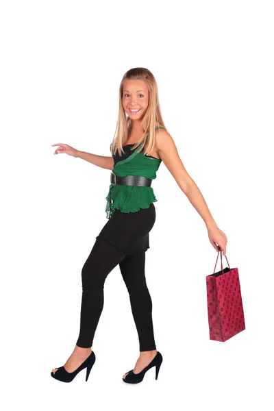 Chica rubia con bolsa —  Fotos de Stock