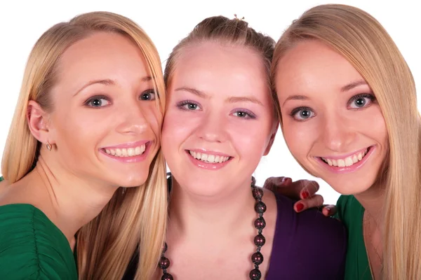 Three girls faces close-up — Stock Photo, Image