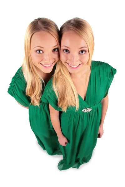 Twin girls view from top — Stock Photo, Image