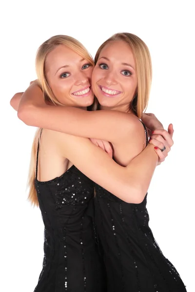 Meninas gêmeas abraçando — Fotografia de Stock