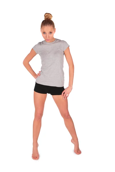 Sport girl stands — Stock Photo, Image