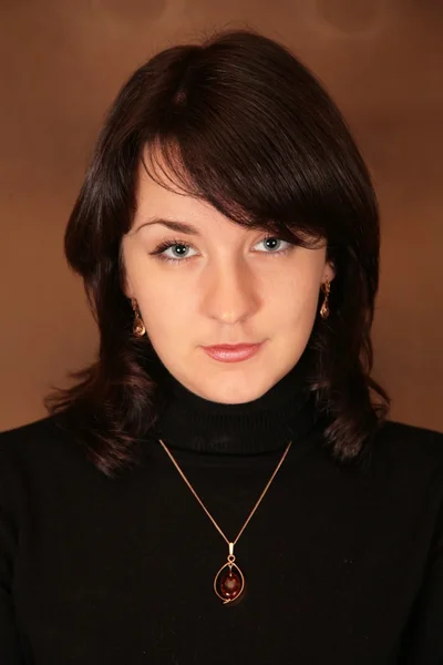 Portrait of pretty brunette — Stock Photo, Image