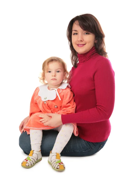 Mother with baby full body isolated — Stock Photo, Image
