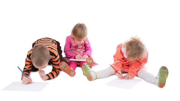Tres niños dibujando 3 —  Fotos de Stock