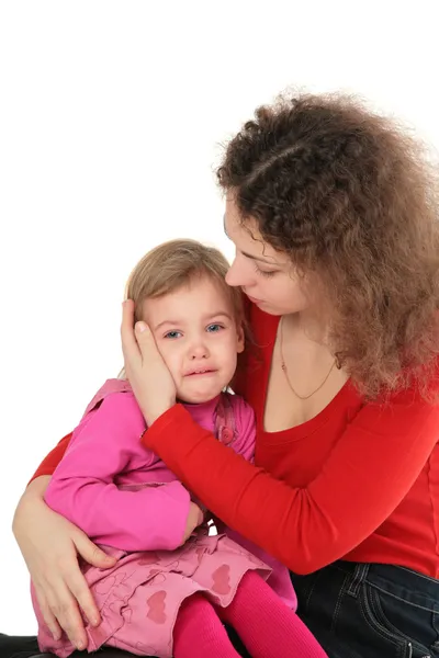 Anne ve ağlayan kız — Stok fotoğraf
