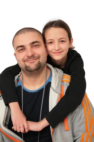 Baba ile kızı poz — Stok fotoğraf