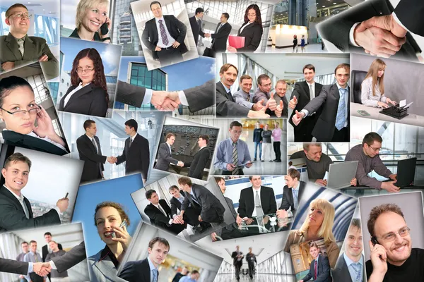 Many business pictures, collage — Stock Photo, Image