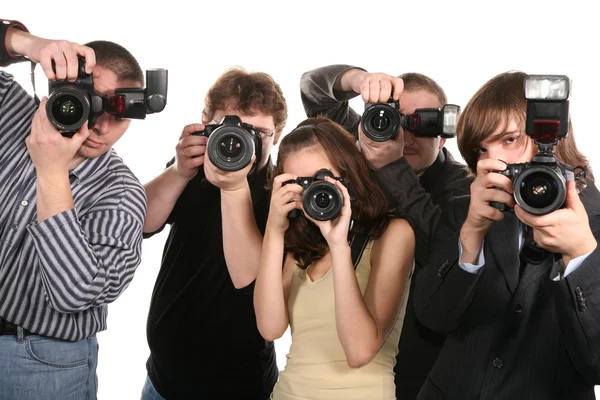 Cinco fotógrafos — Fotografia de Stock