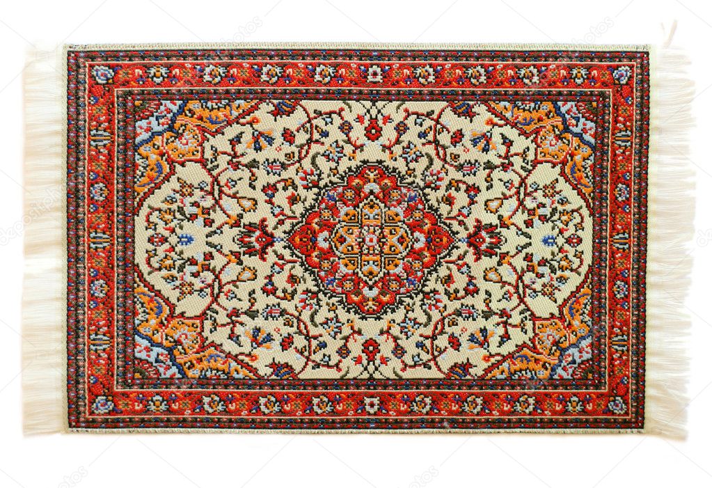 Oriental carpet isolated on white background