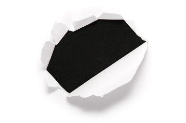 The sheet of paper with the hole against the black background clipart