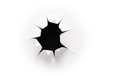 The sheet of paper with the cut hole against the black background 2 clipart