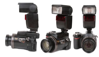 Digital Camera with flash clipart