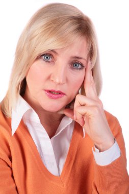 Middleaged woman face close-up 3 clipart