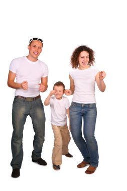 Family of three dancing clipart