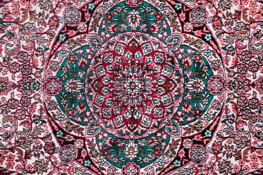 Carpet with floral ornament clipart