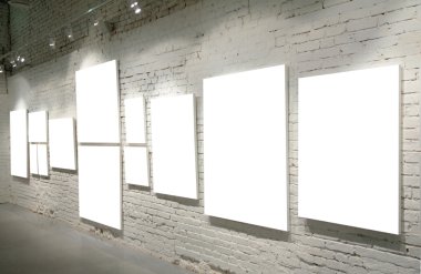 Frames on a brick wall clipart