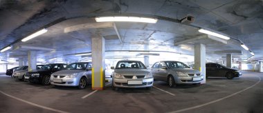 Panorama of car parking clipart