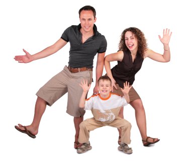 Father, mother and son dance clipart