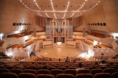 Concert hall with organ clipart