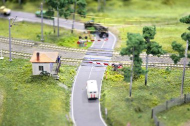 Railway crossing miniature clipart